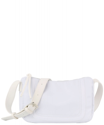 Stitched Nylon Messenger Crossbody L-0332-M WHITE